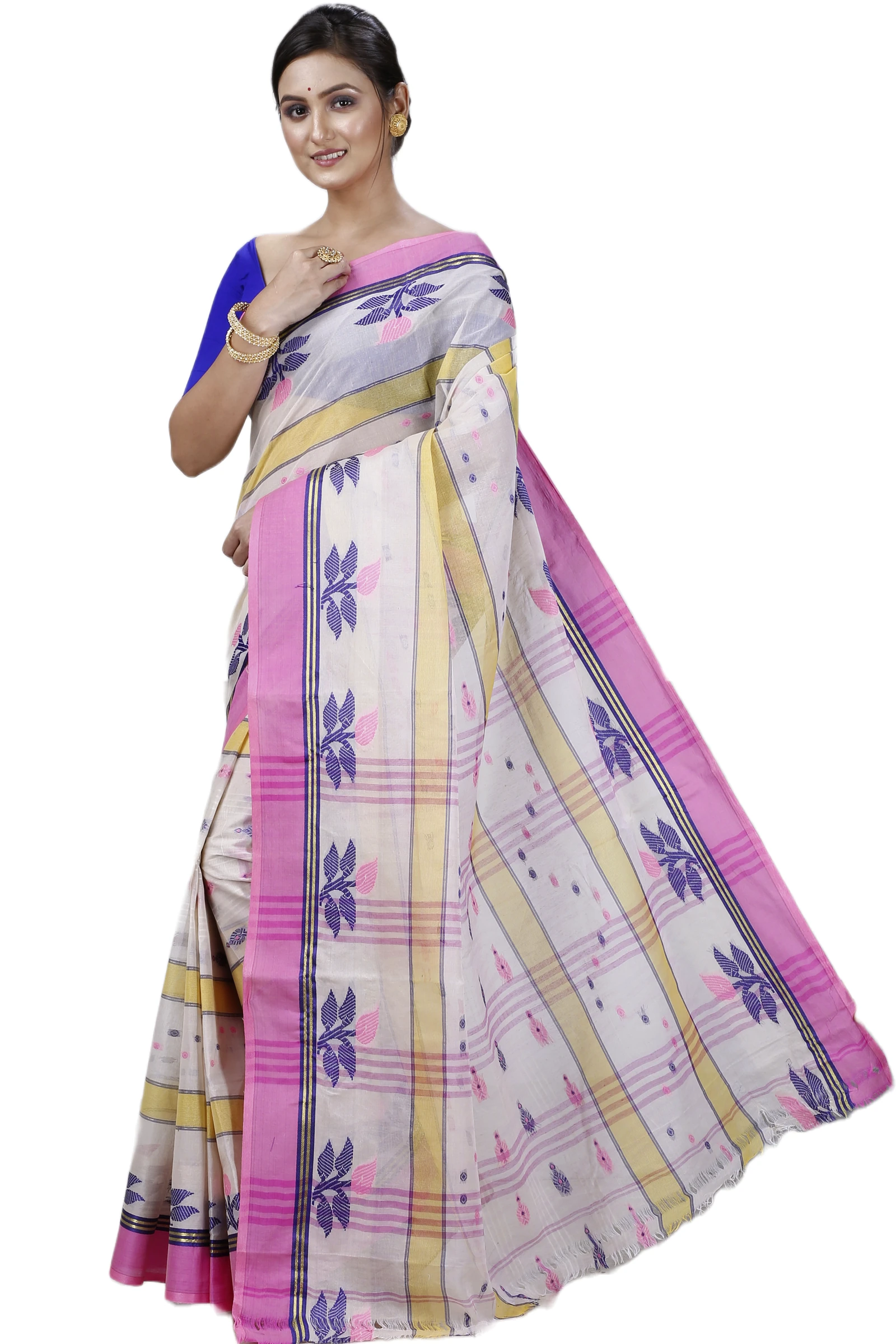 Pink Pure Cotton Udichi Tant Saree (1158)