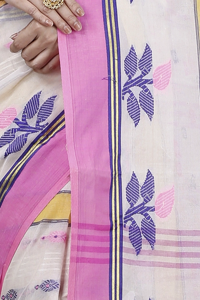 Pink Pure Cotton Udichi Tant Saree (1158)