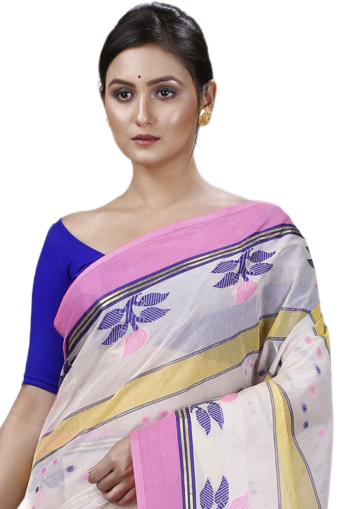 Pink Pure Cotton Udichi Tant Saree (1158)