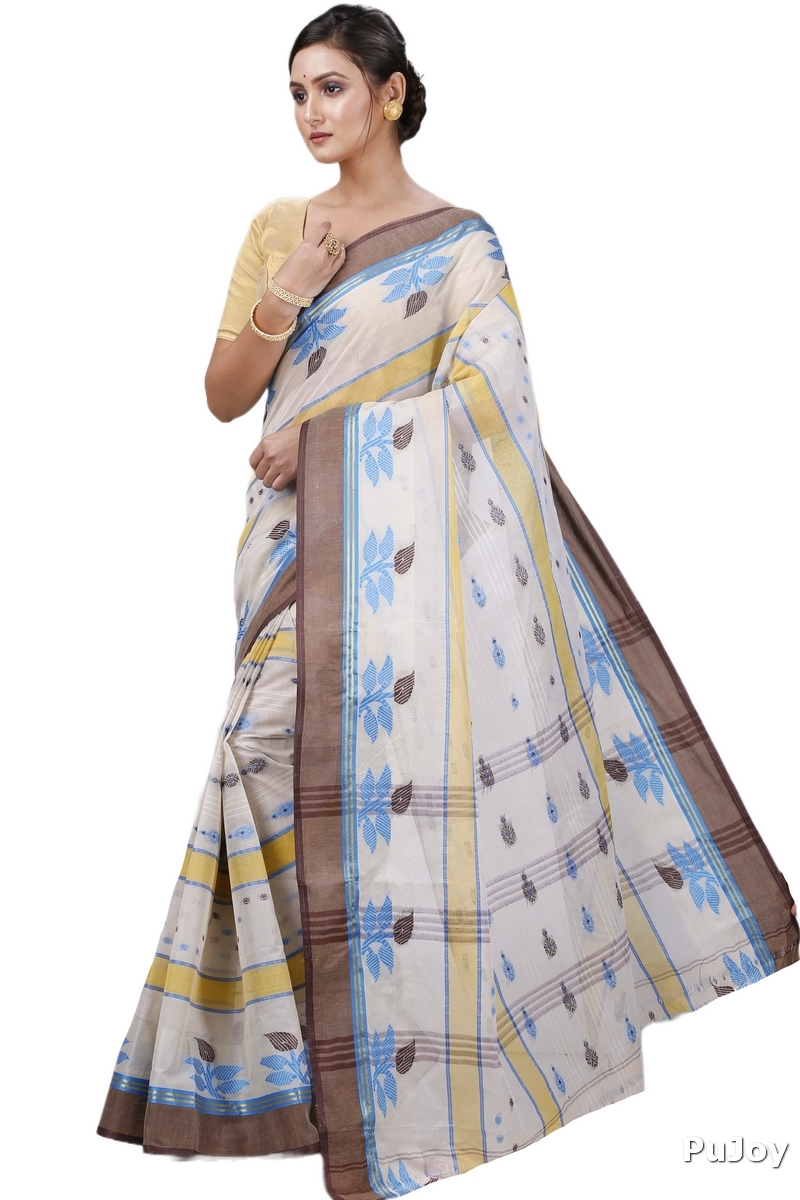 Brown Pure Cotton Udichi Tant Saree (1159)