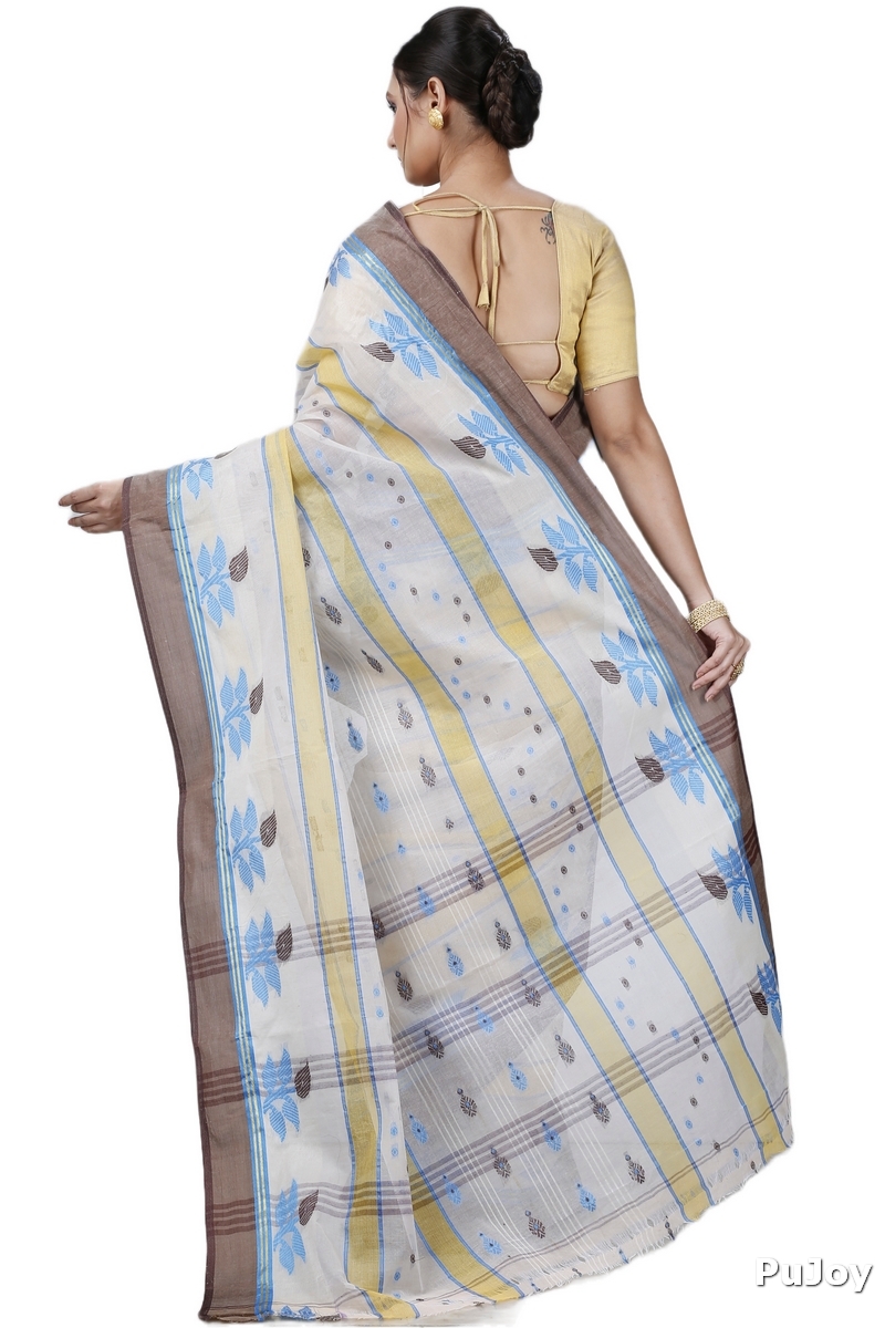 Brown Pure Cotton Udichi Tant Saree (1159)