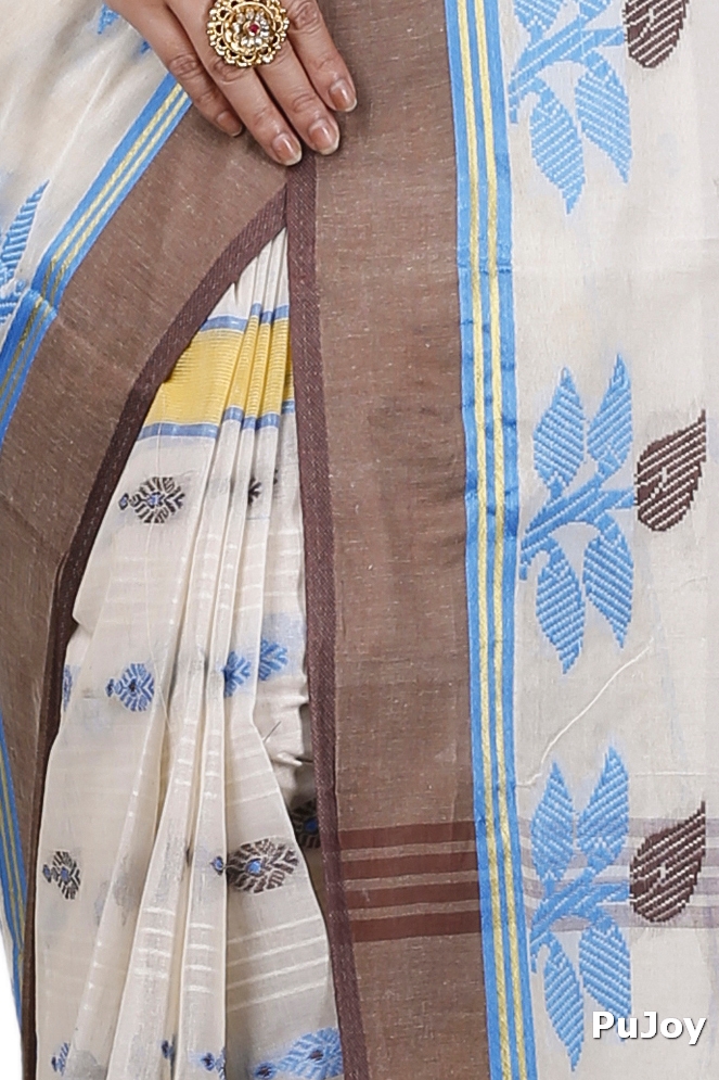 Brown Pure Cotton Udichi Tant Saree (1159)
