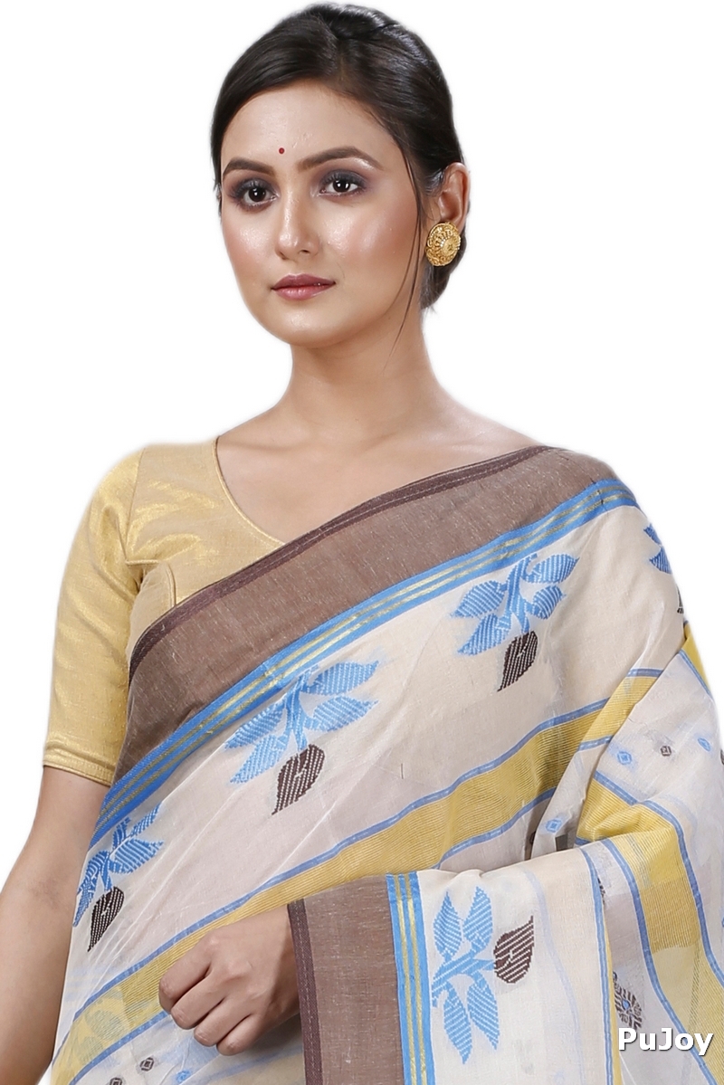 Brown Pure Cotton Udichi Tant Saree (1159)