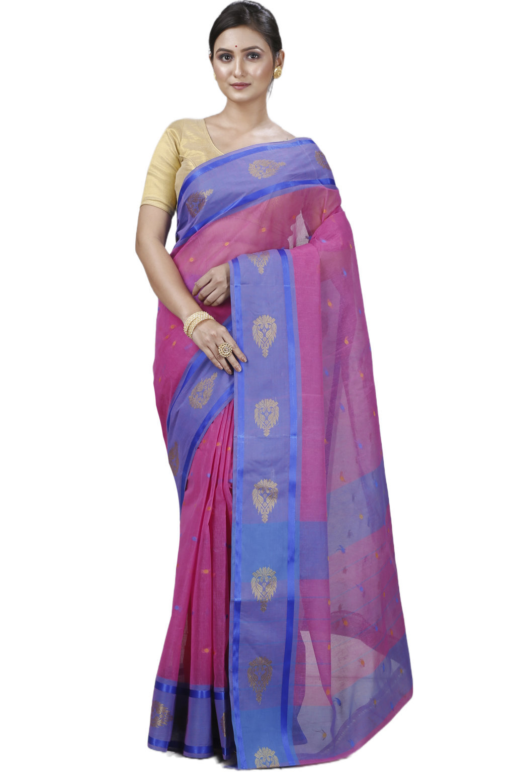 Pink Pure Cotton Upala Tant Saree (1161)