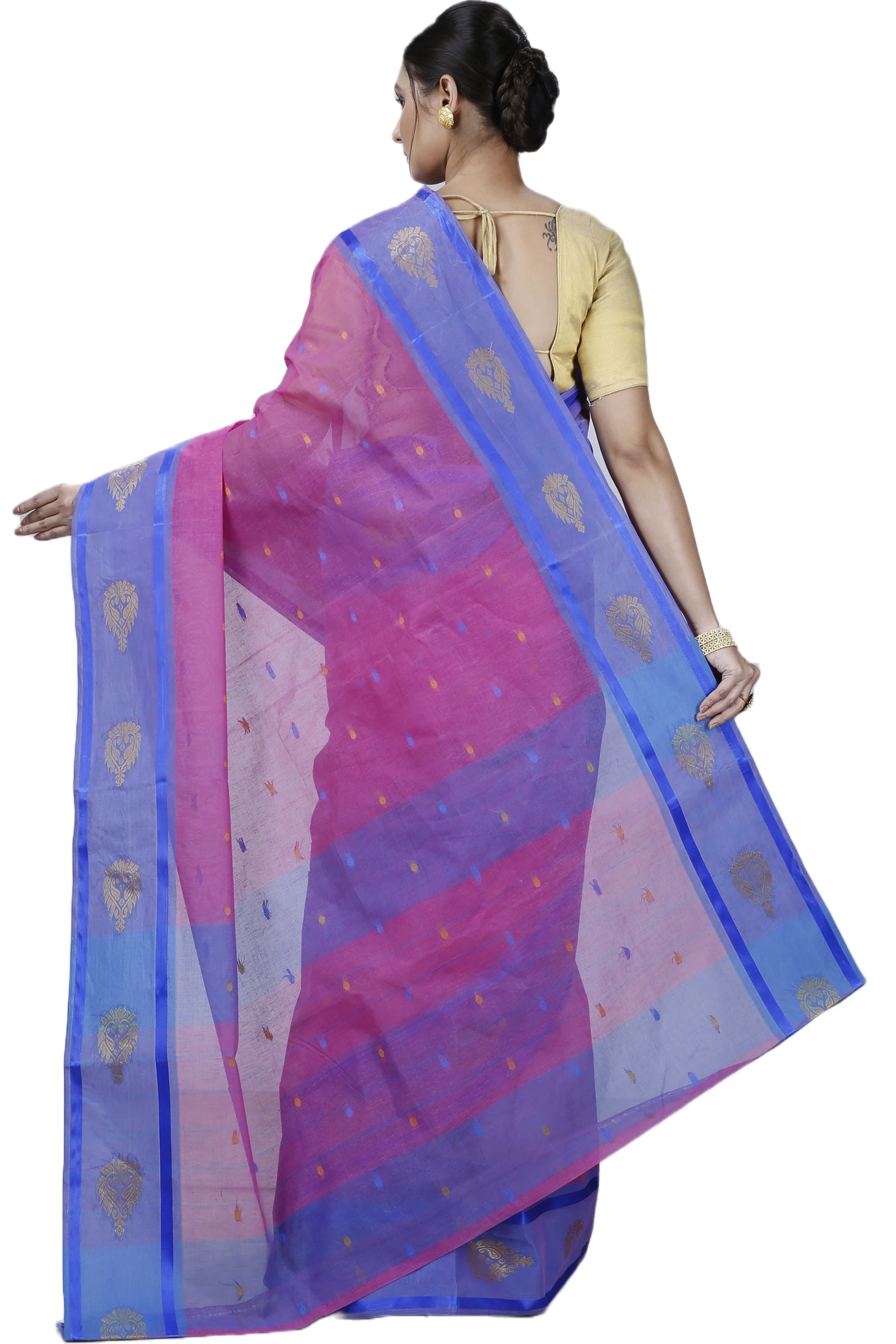 Pink Pure Cotton Upala Tant Saree (1161)