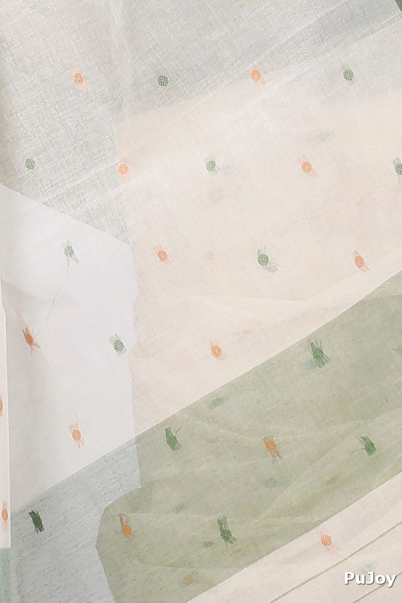 Cream Pure Cotton Upala Tant Saree (1164)
