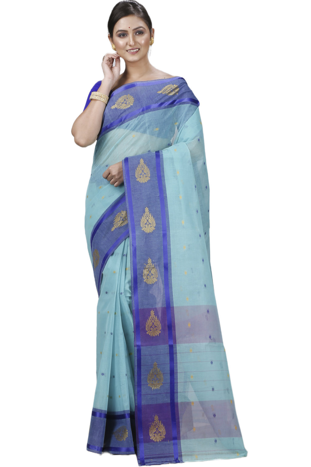 See Green Pure Cotton Upala Tant Saree (1165)