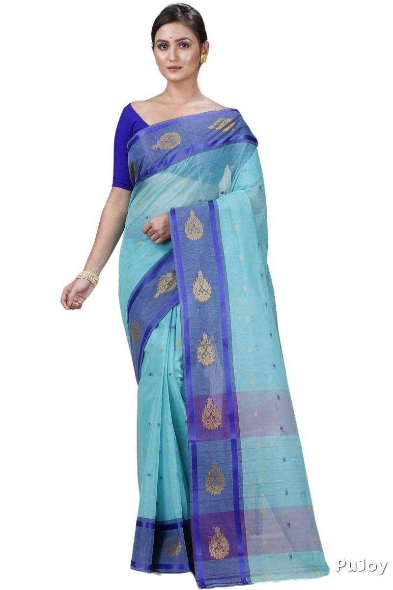 See Green Pure Cotton Upala Tant Saree (1165)