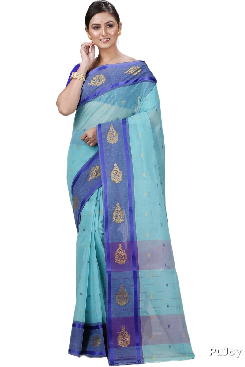 See Green Pure Cotton Upala Tant Saree (1165)