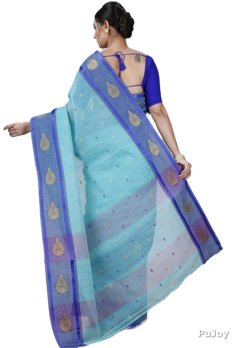 See Green Pure Cotton Upala Tant Saree (1165)