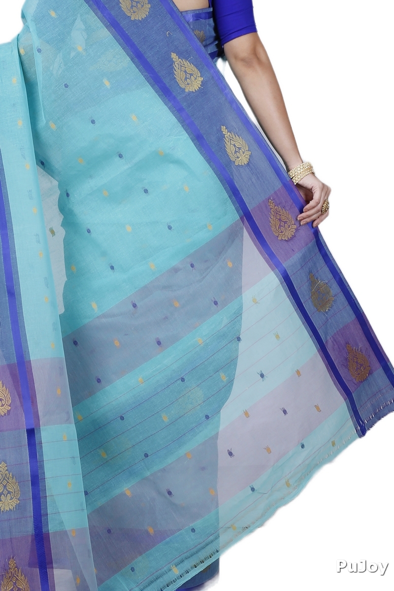 See Green Pure Cotton Upala Tant Saree (1165)