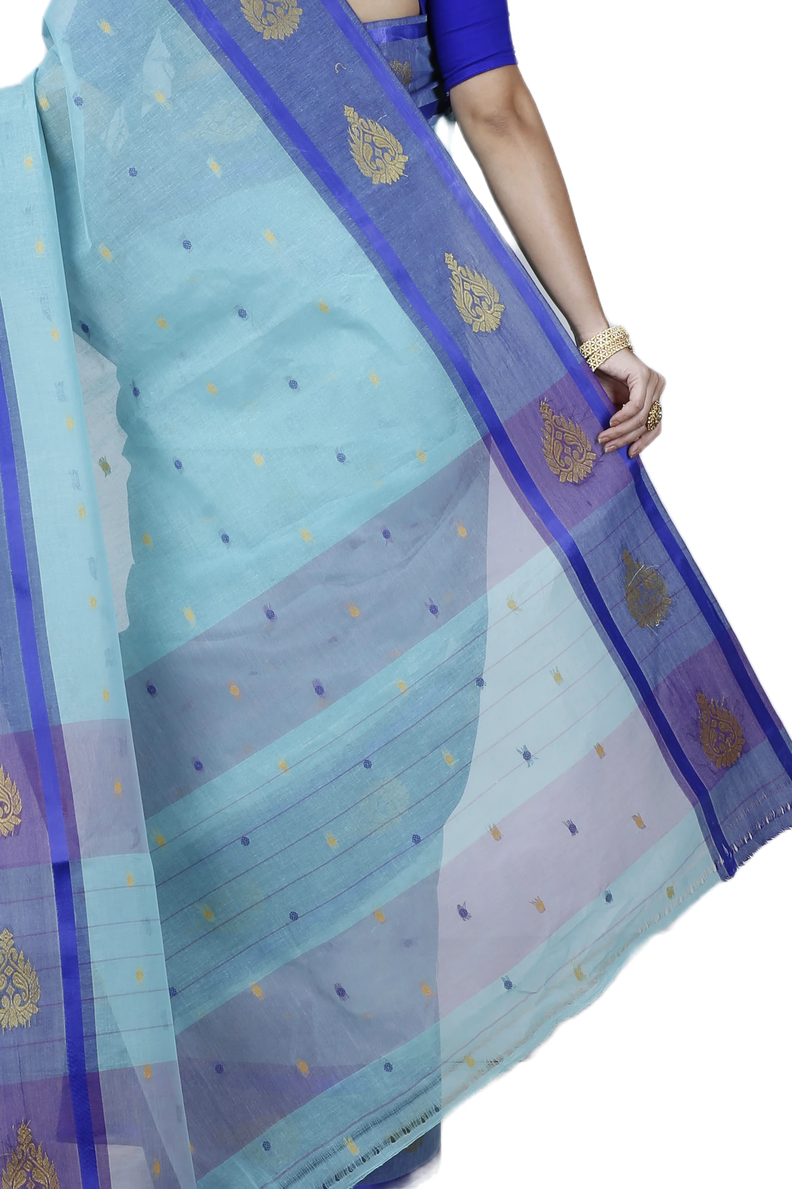 See Green Pure Cotton Upala Tant Saree (1165)