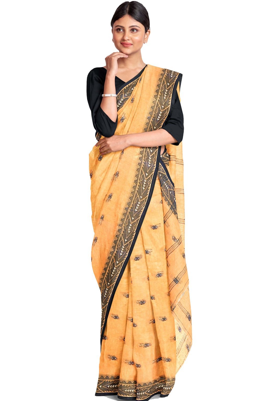 Brown Pure Cotton Urvi Tant Saree (1170)