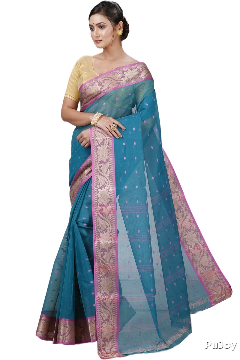 Green Pure Cotton Unnati Tant Saree (1171)