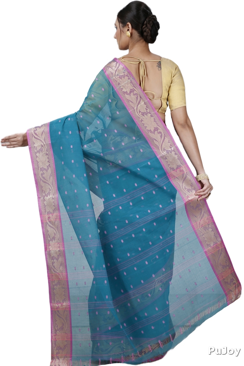Green Pure Cotton Unnati Tant Saree (1171)