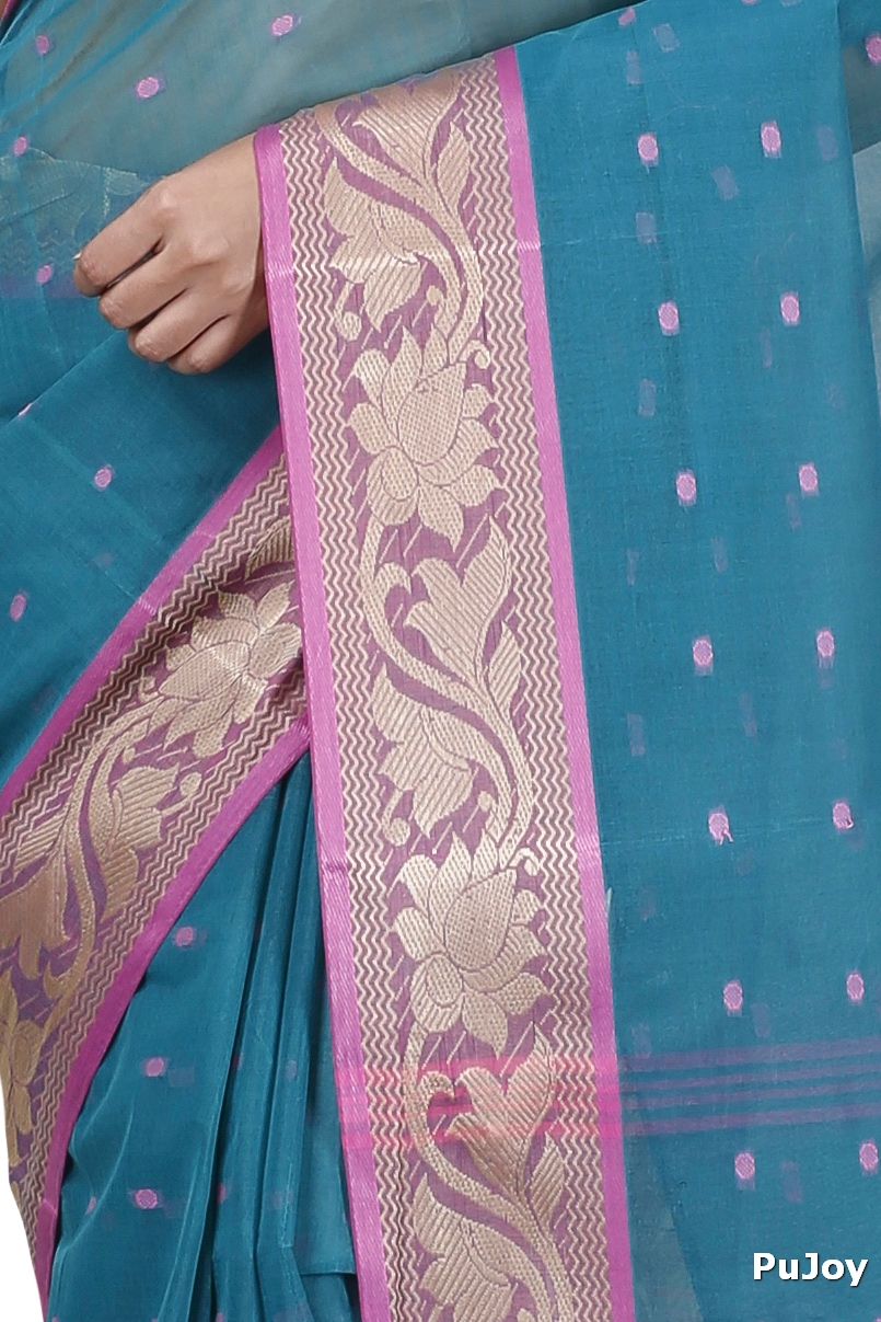Green Pure Cotton Unnati Tant Saree (1171)