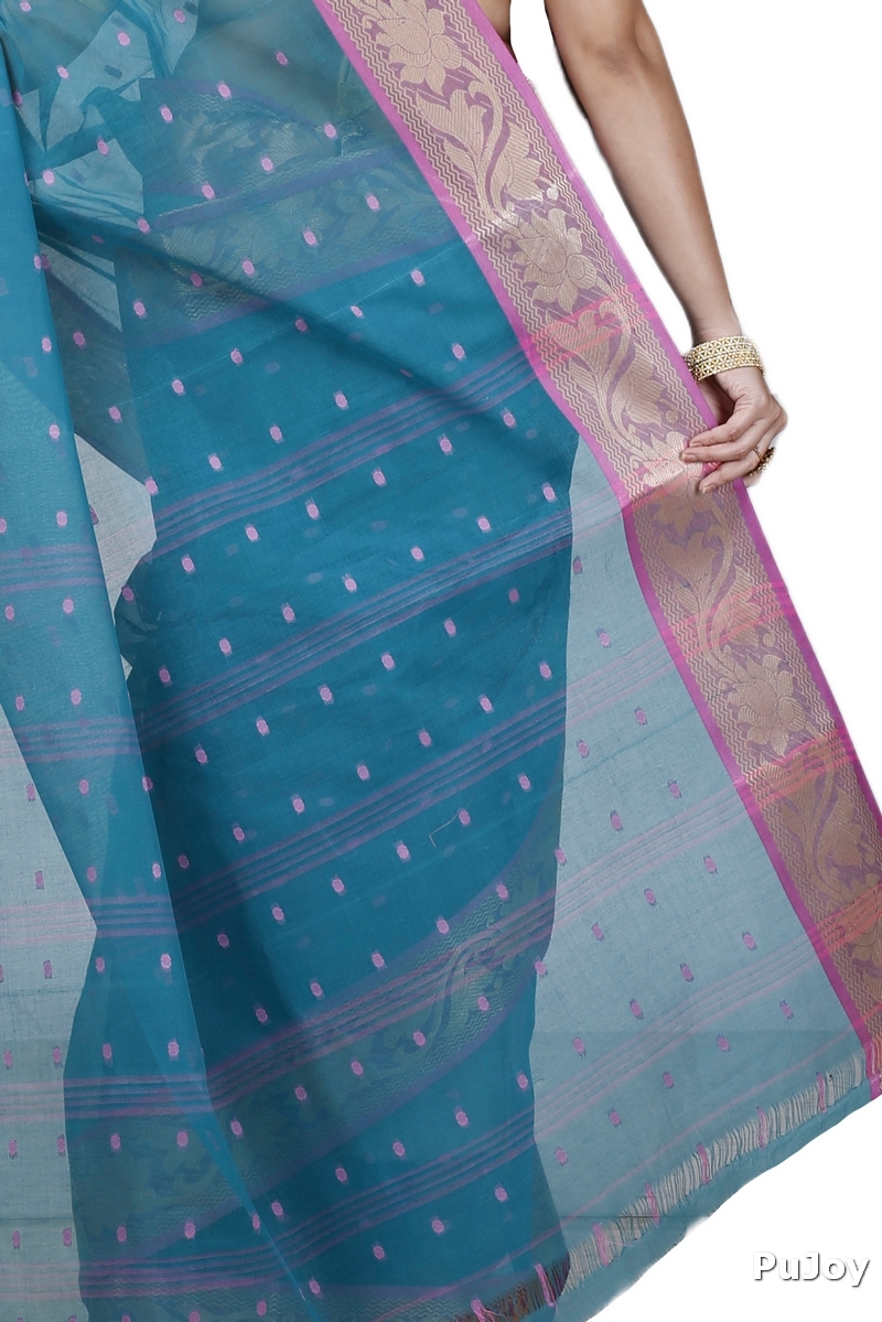 Green Pure Cotton Unnati Tant Saree (1171)