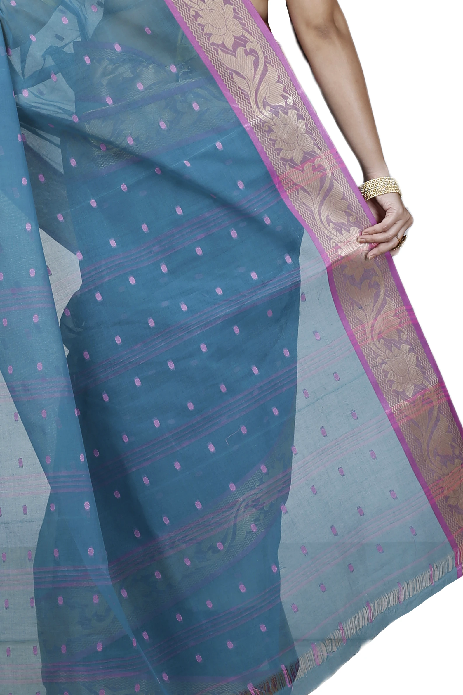 Green Pure Cotton Unnati Tant Saree (1171)