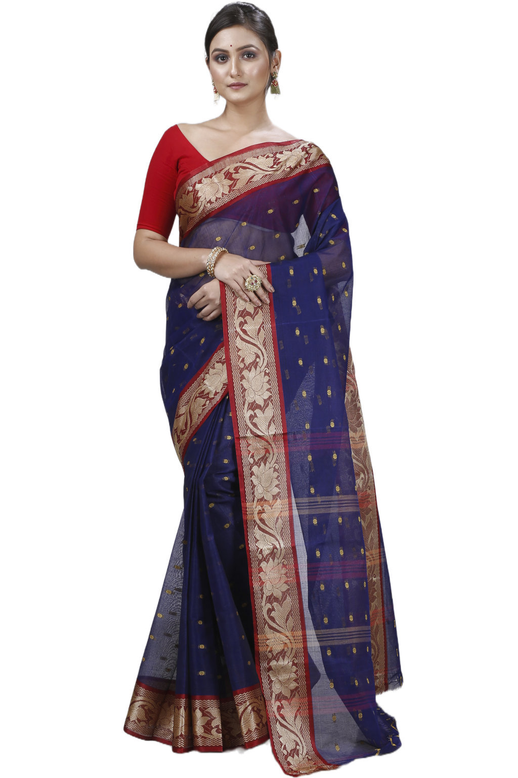 Blue Pure Cotton Unnati Tant Saree (1172)