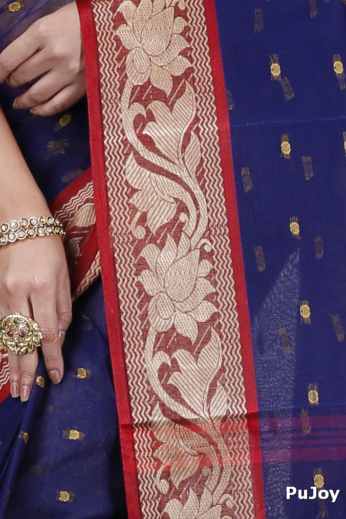 Blue Pure Cotton Unnati Tant Saree (1172)