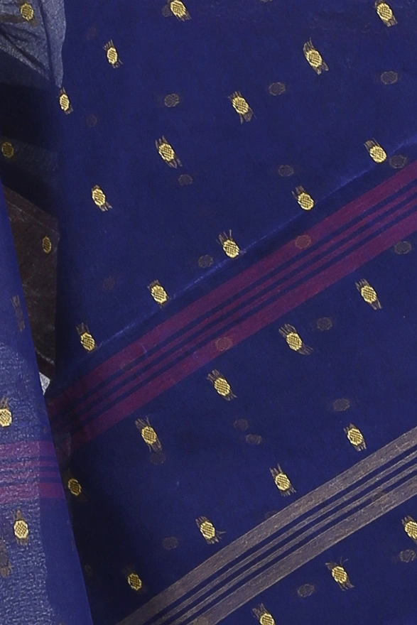 Blue Pure Cotton Unnati Tant Saree (1172)