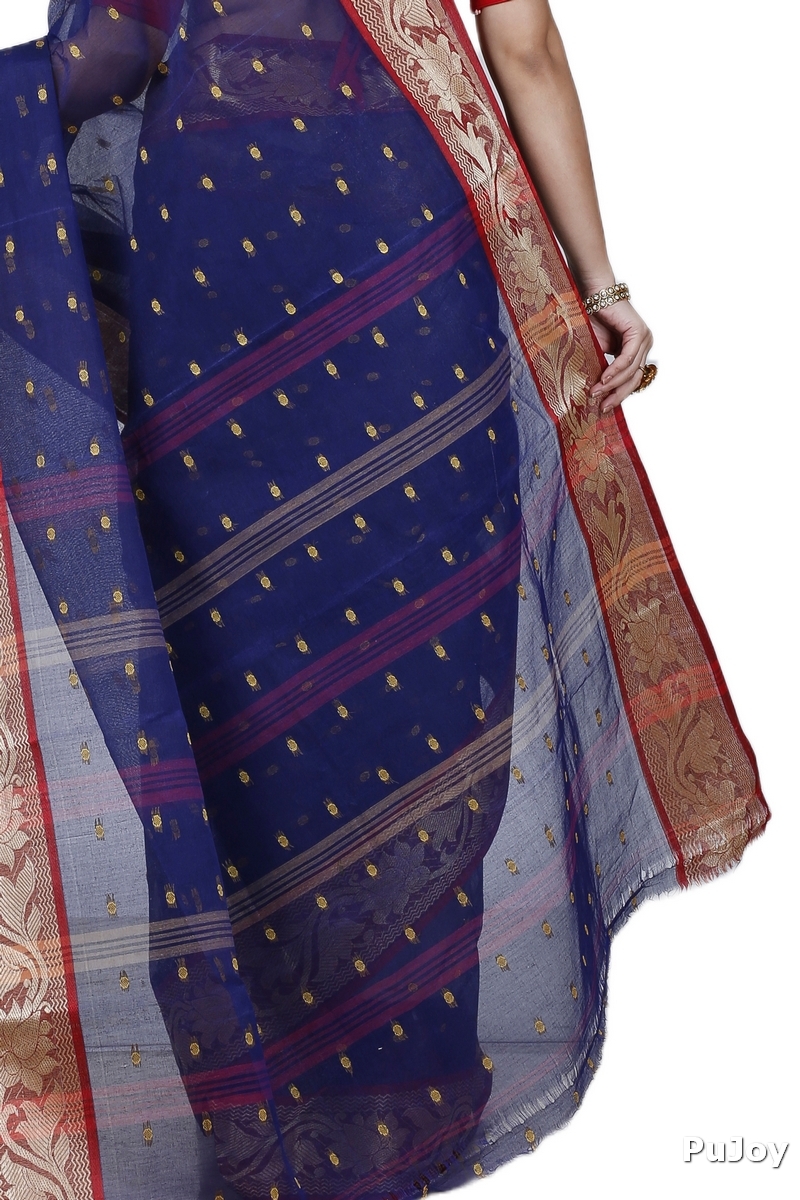 Blue Pure Cotton Unnati Tant Saree (1172)