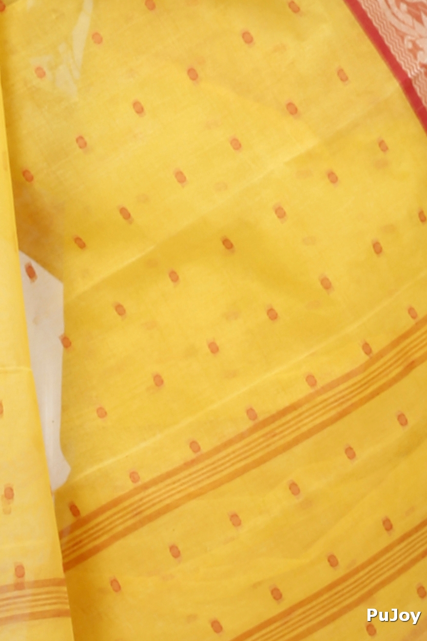 Yellow Pure Cotton Unnati Tant Saree (1173)