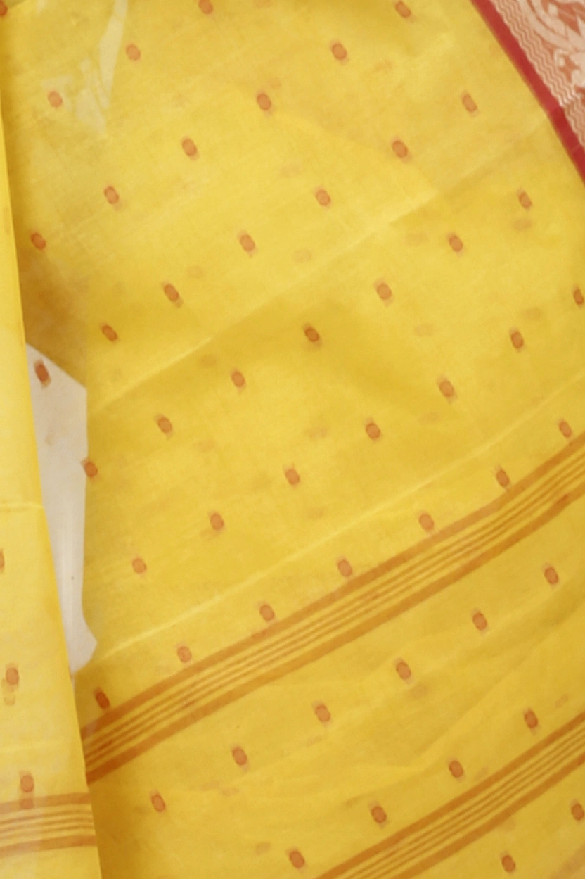 Yellow Pure Cotton Unnati Tant Saree (1173)