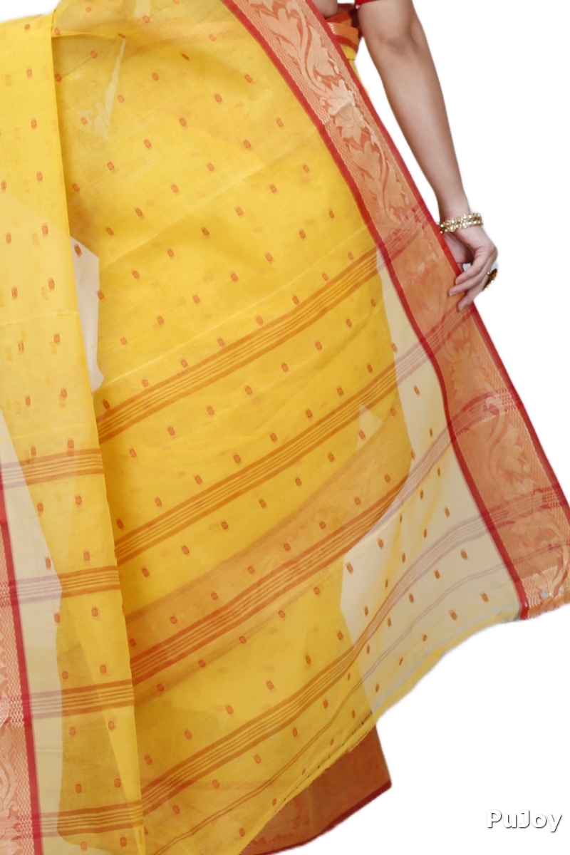 Yellow Pure Cotton Unnati Tant Saree (1173)