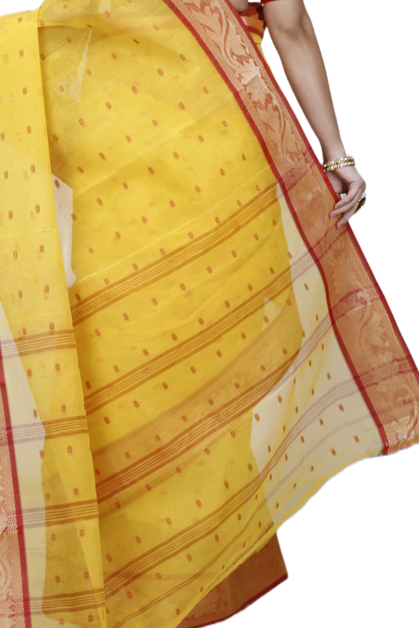 Yellow Pure Cotton Unnati Tant Saree (1173)
