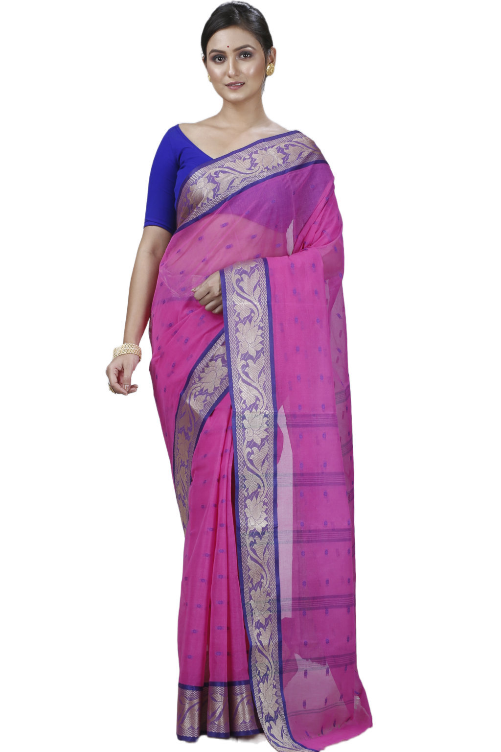 Pink Pure Cotton Unnati Tant Saree (1174)