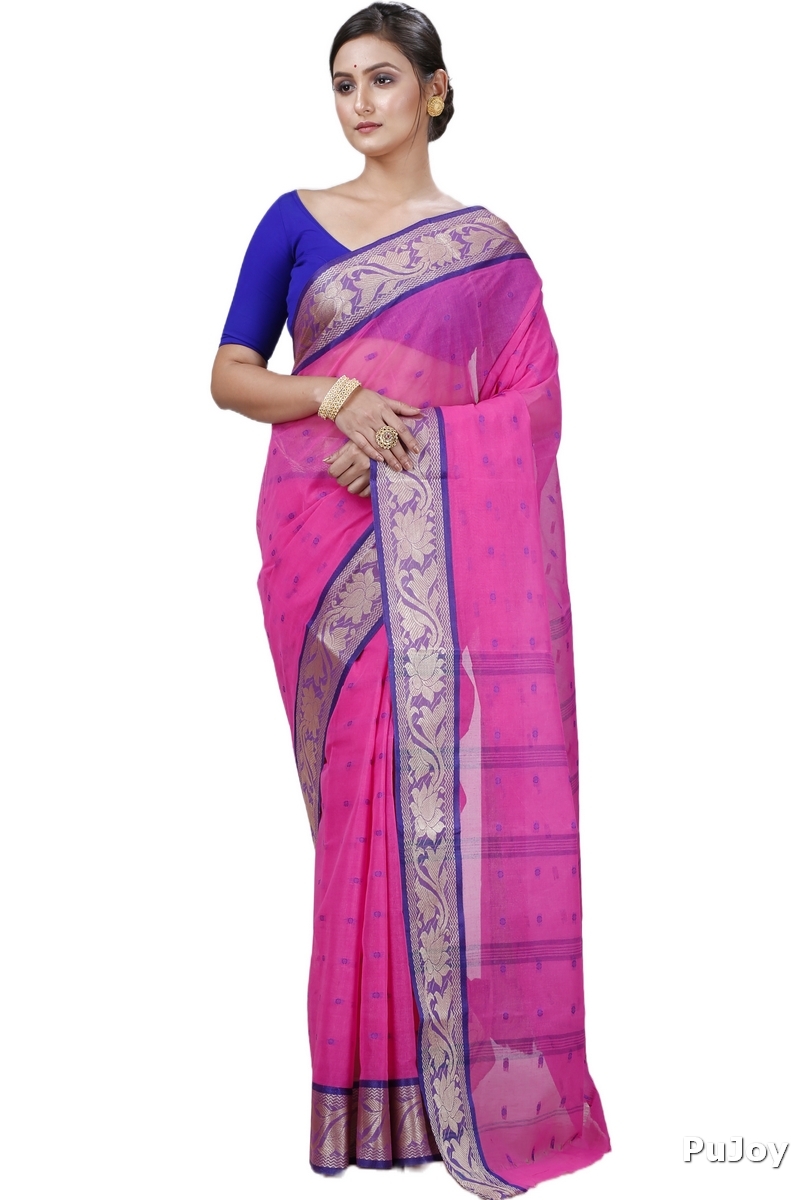 Pink Pure Cotton Unnati Tant Saree (1174)