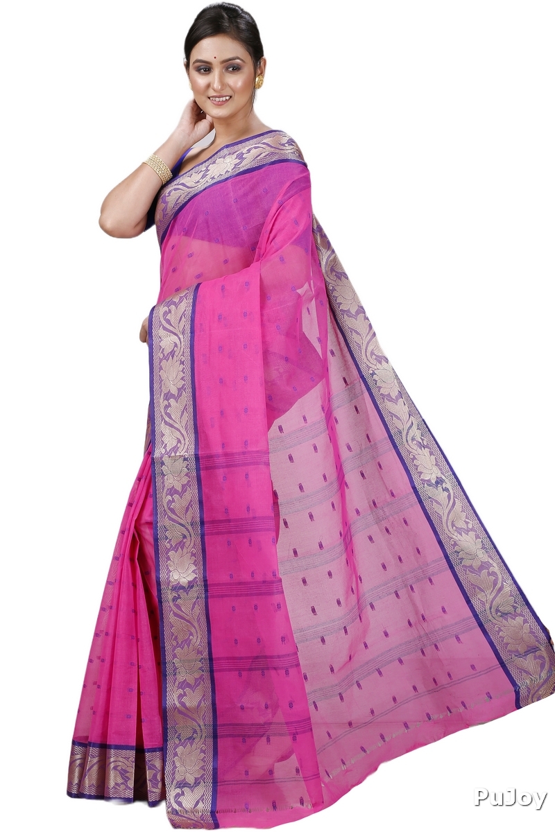 Pink Pure Cotton Unnati Tant Saree (1174)