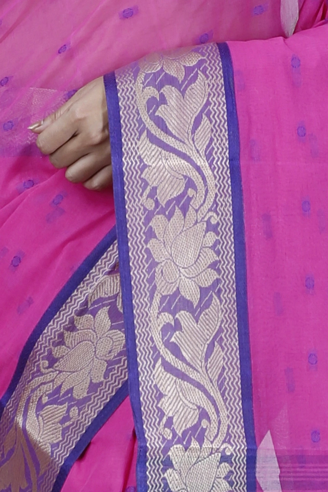 Pink Pure Cotton Unnati Tant Saree (1174)