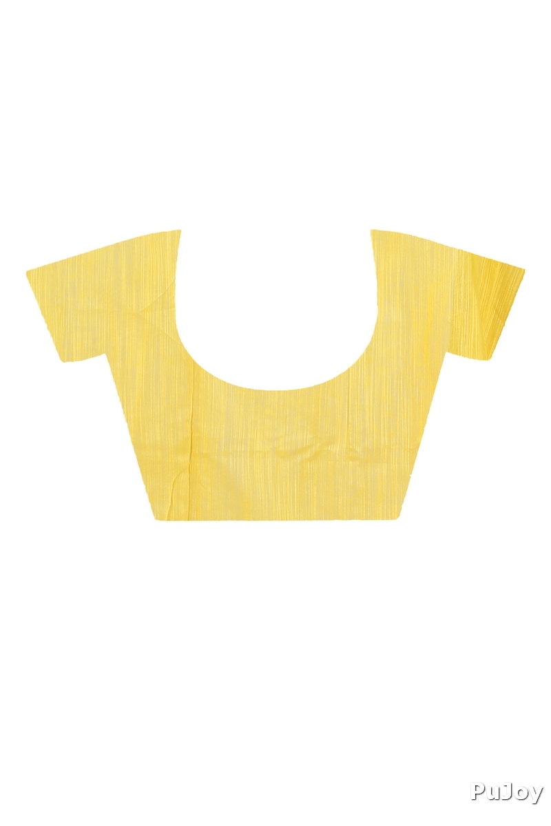 Yellow Blended Cotton Toshini Hand Loom Saree (1181)