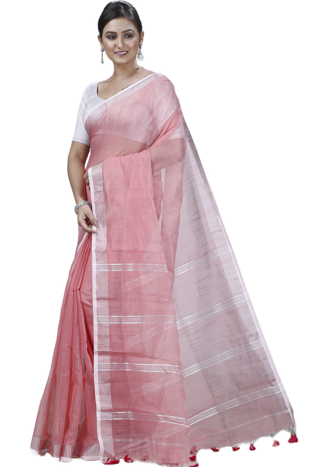 Pitch Blended Cotton Toshini Hand Loom Saree (1182)