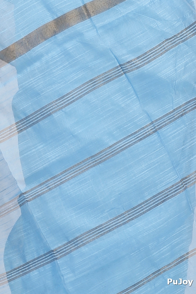 Sky Blue Blended Cotton Toshini Hand Loom Saree (1183)