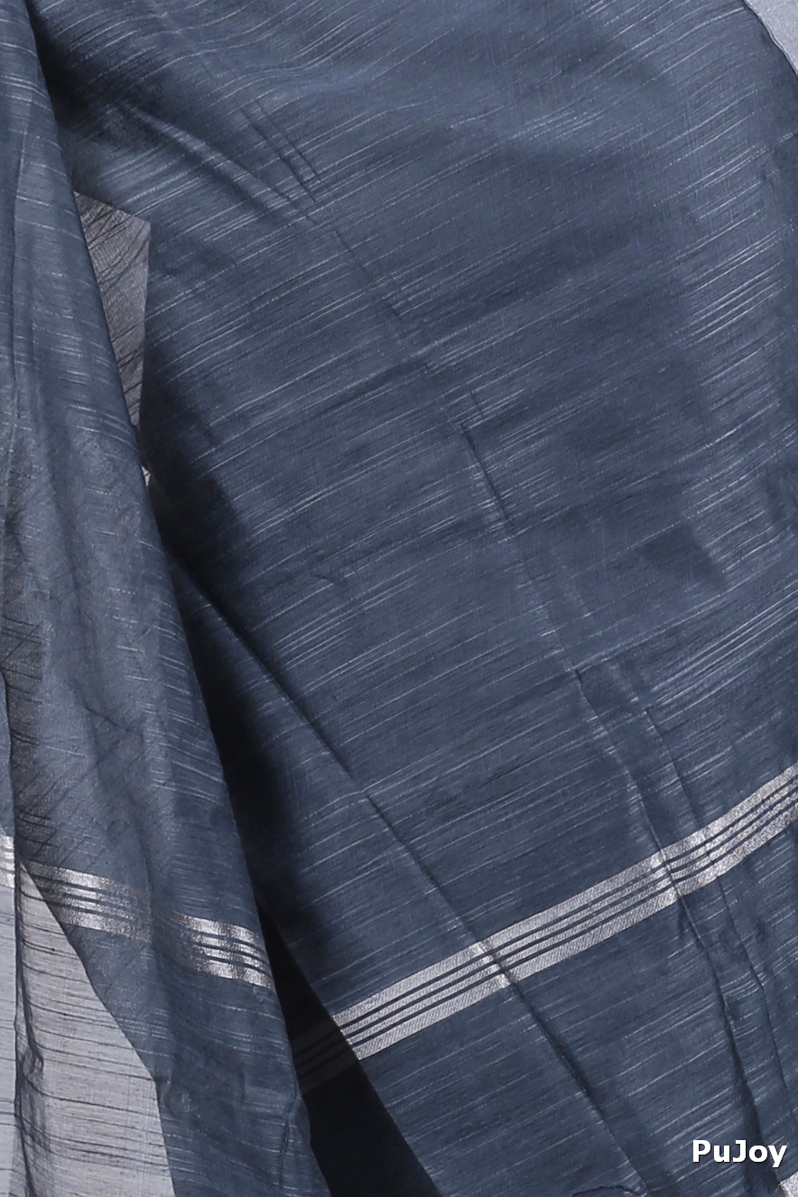 Black Blended Cotton Toshini Hand Loom Saree (1186)