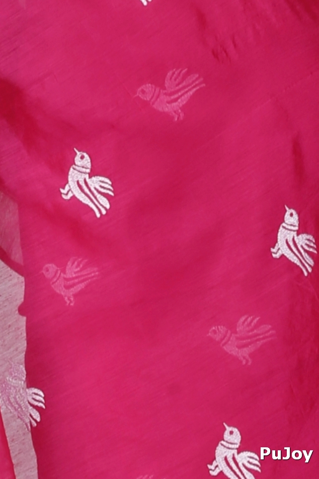 Pink Blended Cotton Thulasi Hand Loom Saree (1187)