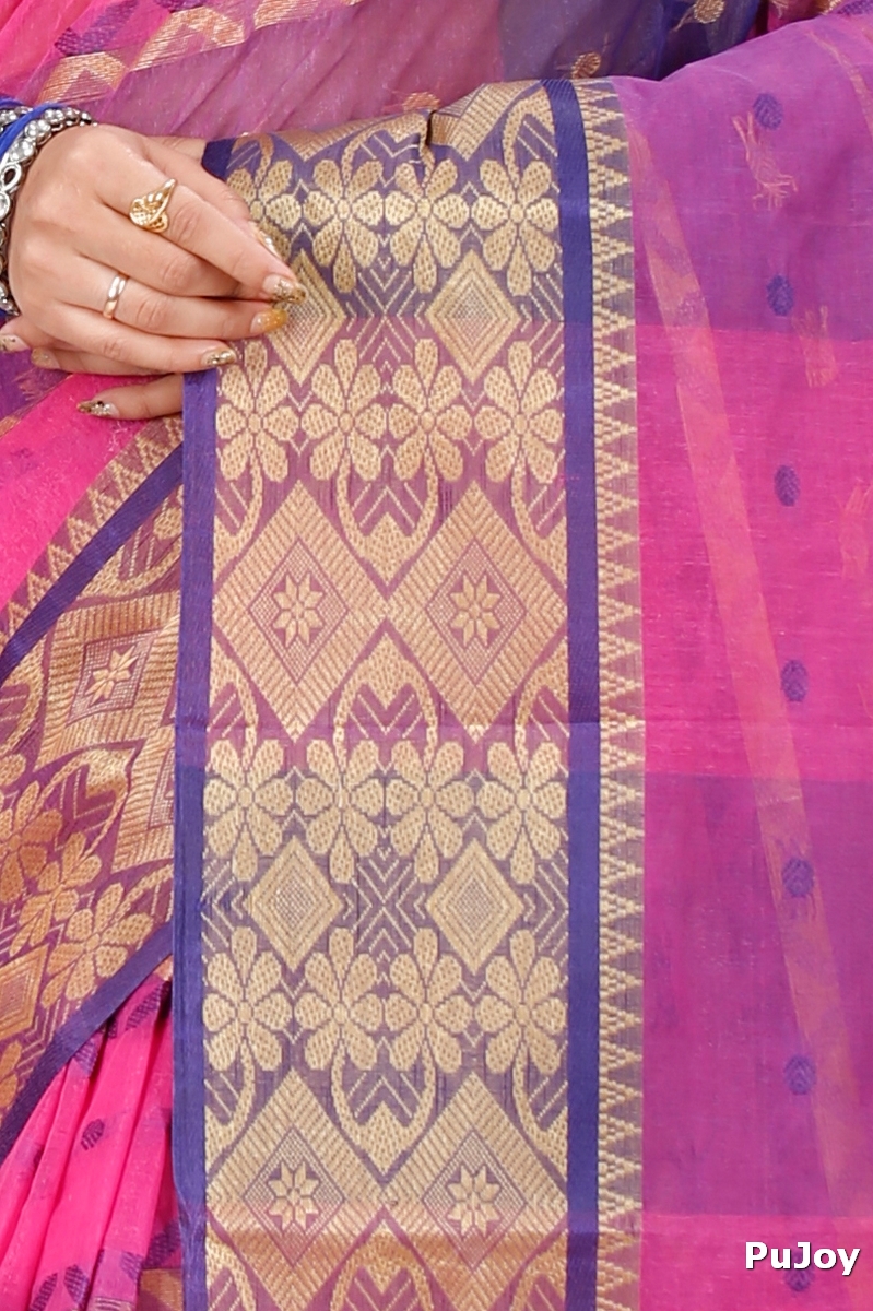 Purple Pure Cotton SonaJhuri Desiging Tant Saree (119)