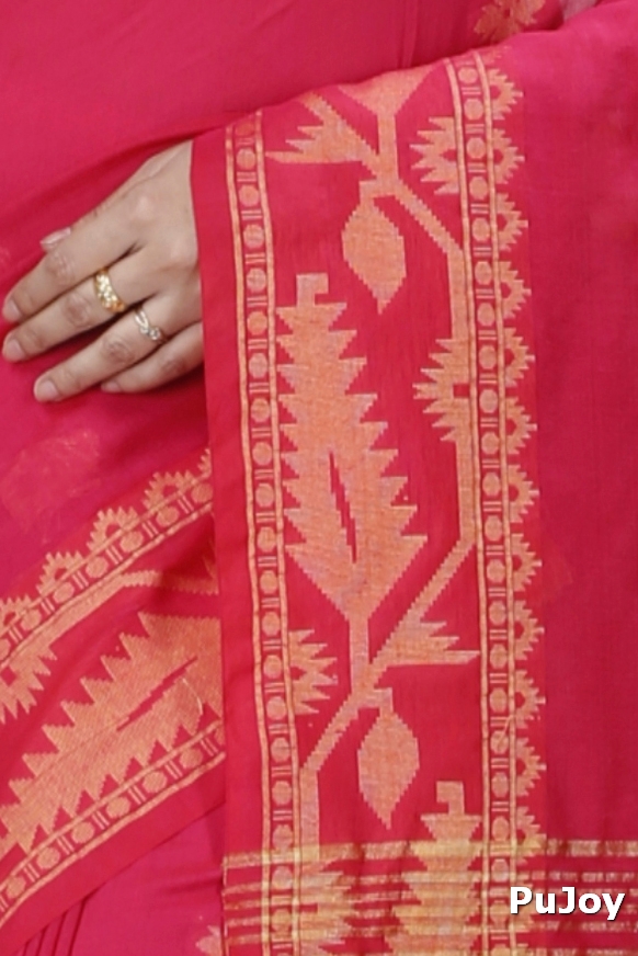 Pink Pure Cotton Tuma Hand Loom Saree (1192)