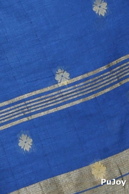 Blue Pure Cotton Tuma Hand Loom Saree (1194)