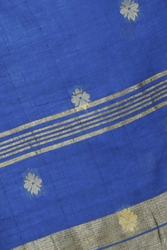 Blue Pure Cotton Tuma Hand Loom Saree (1194)