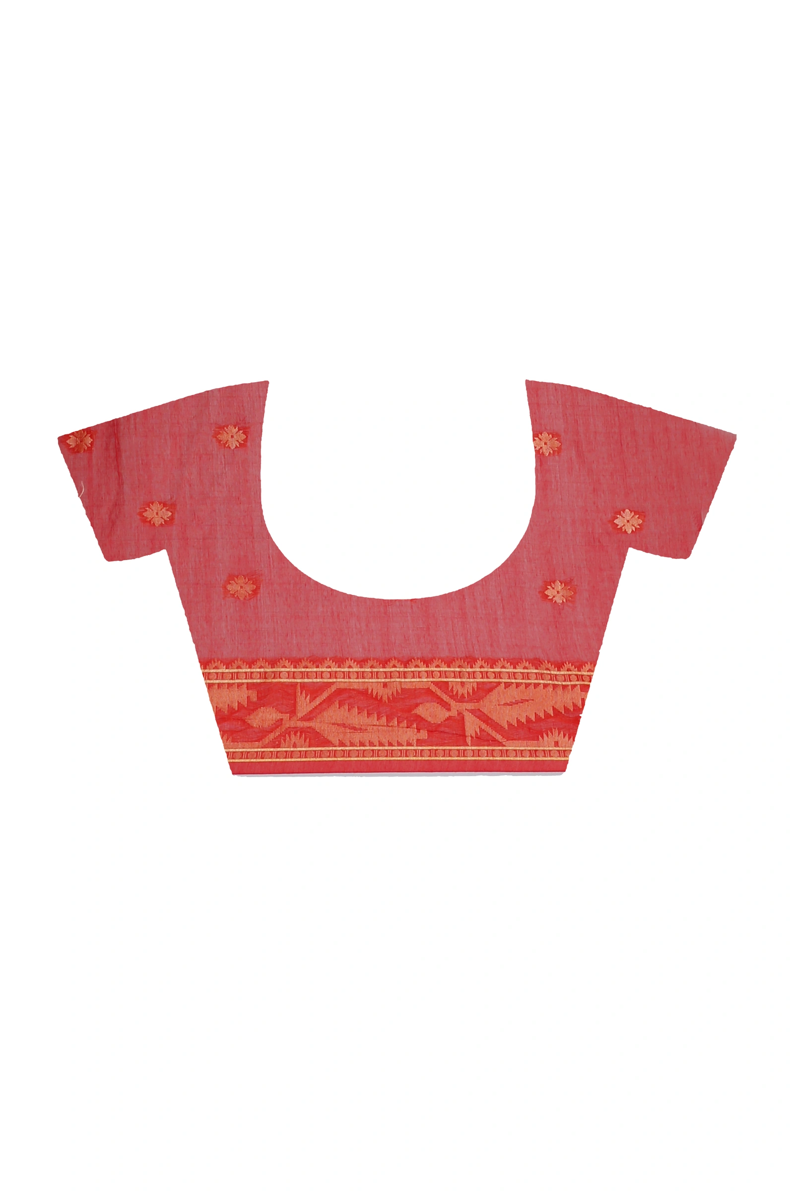 Red Pure Cotton Tuma Hand Loom Saree (1195)