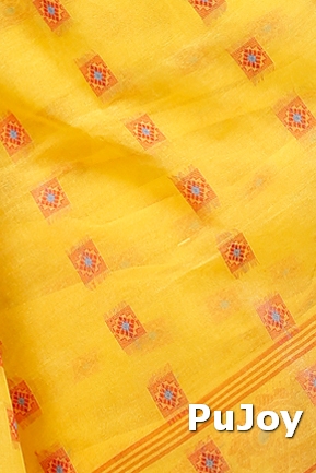 Yellow Pure Cotton Aloka Tant Saree (12)