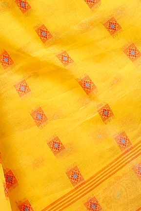 Yellow Pure Cotton Aloka Tant Saree (12)