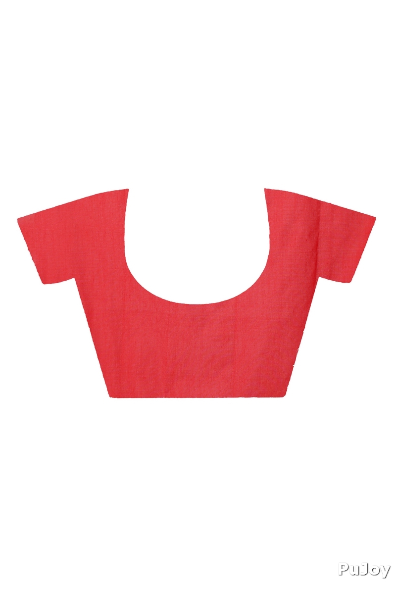 Red Blended Cotton Tama Hand Loom Saree (1206)