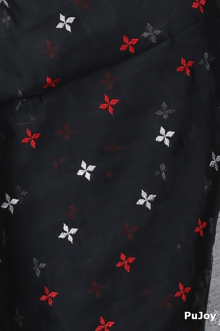 Black Blended Cotton Tamasi Hand Loom Saree (1209)
