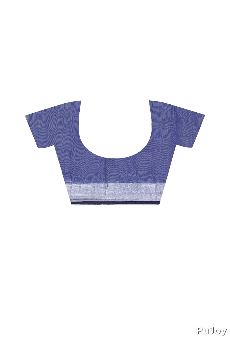 Naby Blue Blended Cotton Tamasi Hand Loom Saree (1210)