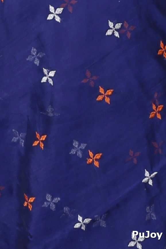 Naby Blue Blended Cotton Tamasi Hand Loom Saree (1210)